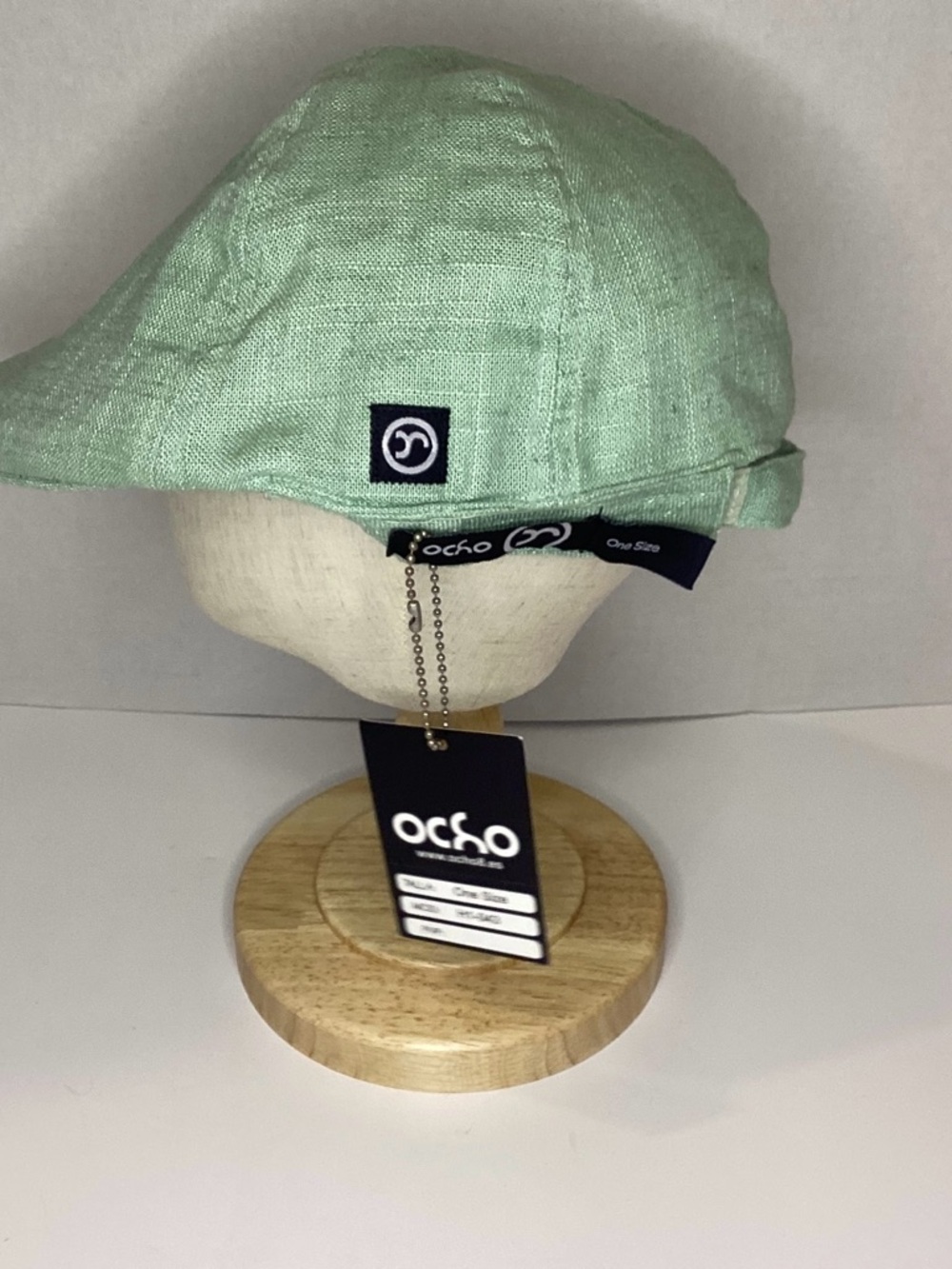 NWT Ocho Light Green Flat Cap Ivy Newsboy Cap, Linen Gatsby Summer Hat Men’s